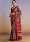 Navy Blue Silk Single Ikkat Handwoven Patola Saree With Animal Motifs