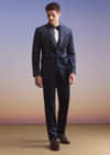 Navy Blue Velvet Tuxedo For Men With Hand Embroidery