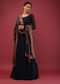 Navy Blue Anarkali Suit In Georgette With A Multi Colored Resham And Abla Embroidered Dupatta In Paisley Design