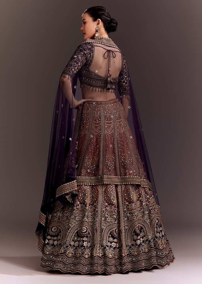 Ombre Zari Embroidered Lehenga Set