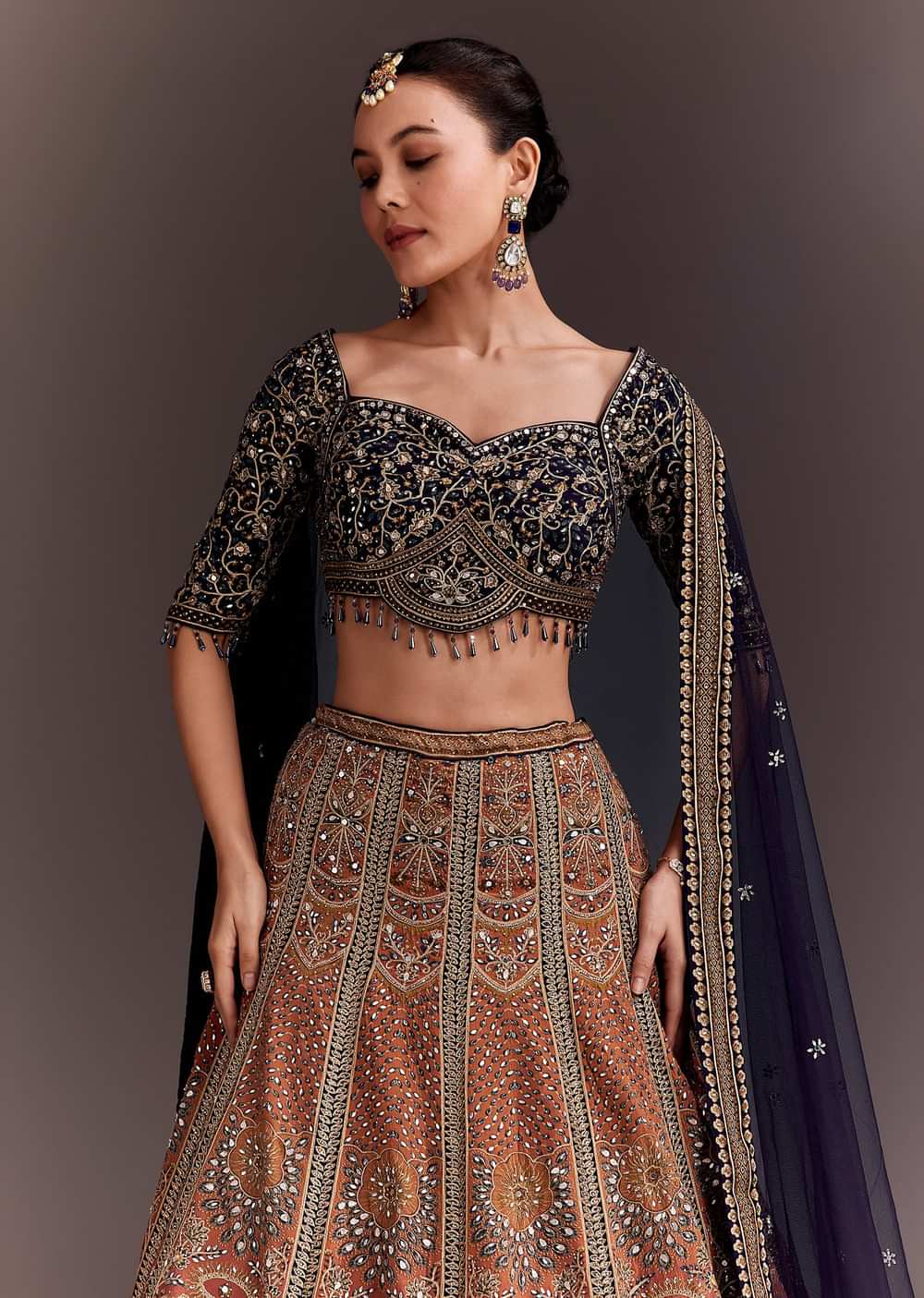 Ombre Zari Embroidered Lehenga Set