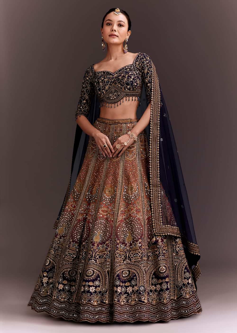 Ombre Zari Embroidered Lehenga Set