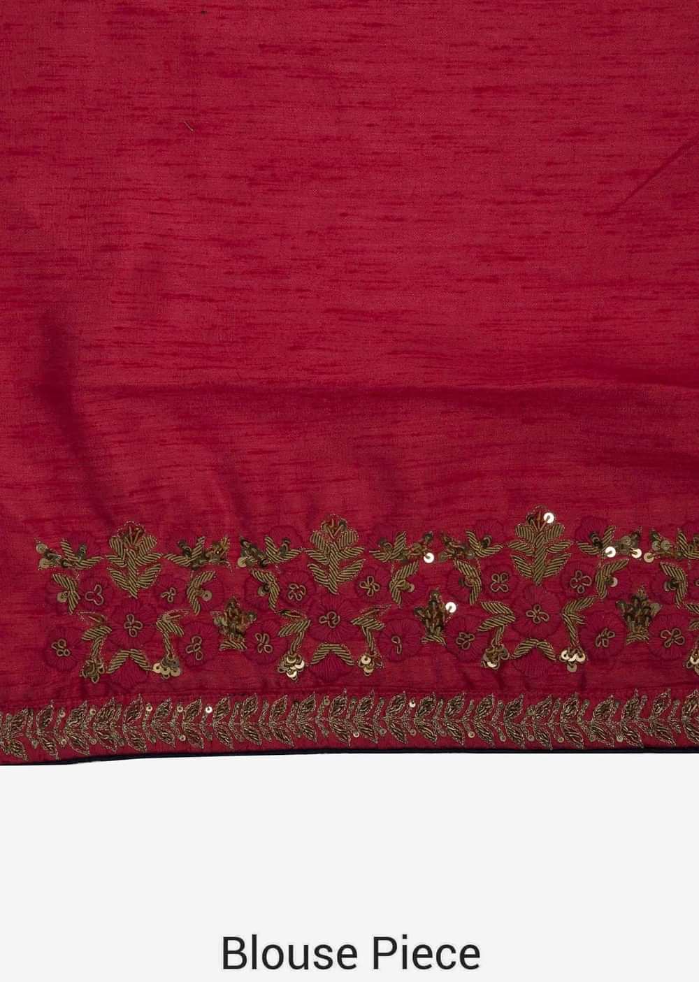 Navy Blue Saree In Chiffon With Unstitched Blouse Embellished In Resham And Zardosi Work Online - Kalki Fashion
