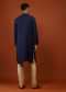 Indigo Blue Embroidered Cotton Silk Kurta Set