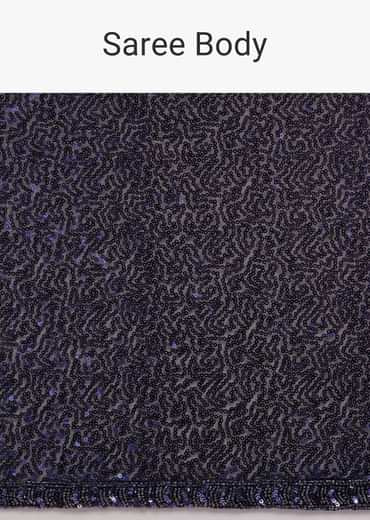 Navy Blue Heavy Sequins Saree
