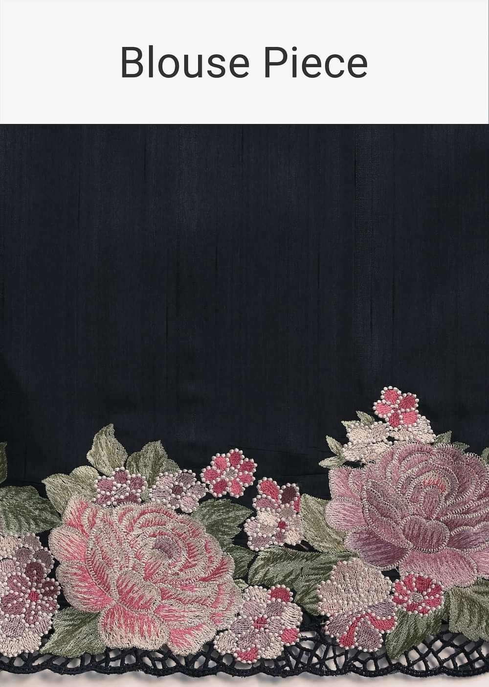 Navy Blue Saree Adorned With Resham Thread Work