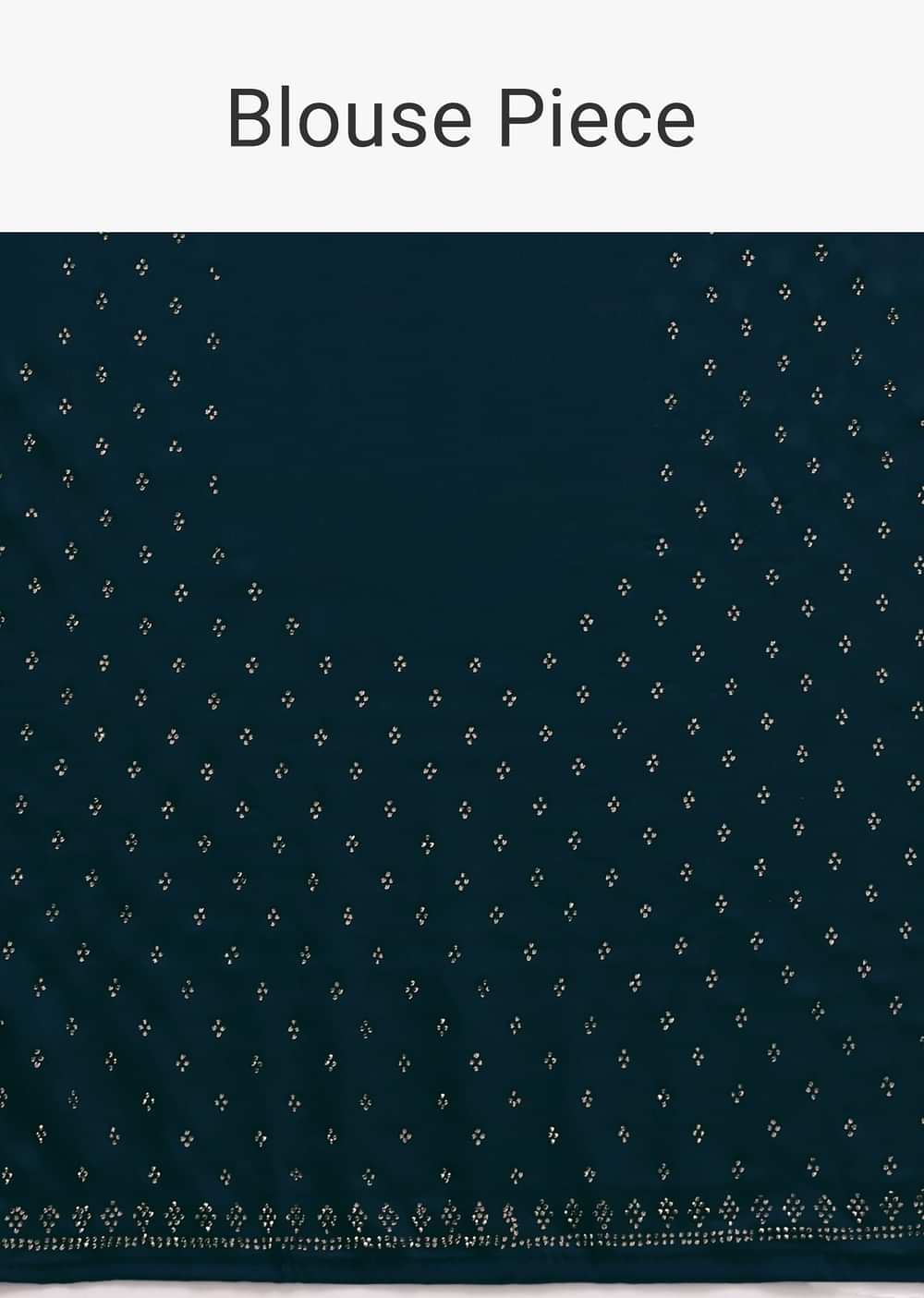 Navy Blue Satin Saree With Swarovski And Unstitched Blouse Piece
