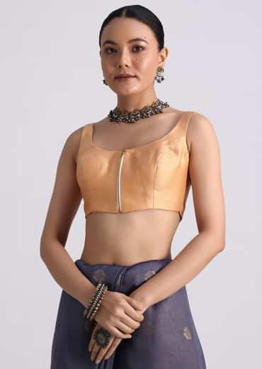 Navy Blue Spun Silk Saree With Butti Work
