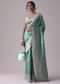 Mint Green Embroidered Saree In Dola Silk
