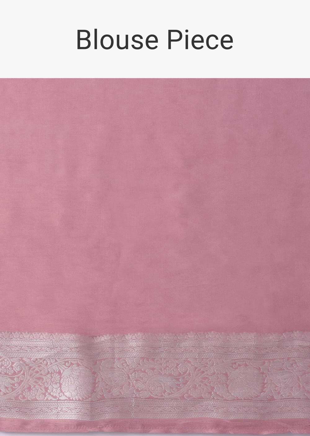 Nostalgia Rose Pink Woven Saree In Dola Silk And Silver Weave