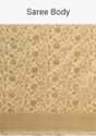 Beige Banarasi Saree In Pure Handloom Silk With Woven Floral Jaal And Floral And Checks Border Along With Unstitched Blouse Piece