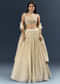 Off White Banarasi Silk Bridesmaid Lehenga With Intricate Hand Embroidery