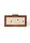 Off White Box Clutch With Vintage Wooden Frame And Pearl Embroidery Online - Kalki Fashion