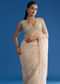 Off White Glass Tissue Saree With Embroidered Scallop Border