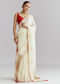 Off White Jacquard Silk Woven Saree With Zari Embroidery