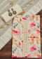 Off White Linen Unstitched Suit Set With Floral Print And Lace Detailing
