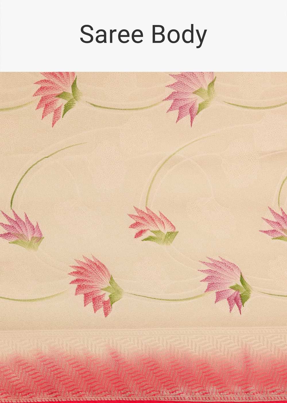 Off White Banarasi Silk Saree With Woven Contrast Red Border