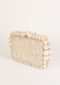 Off White Box Clutch In Acrylic With Marble Design All Over And Marble Pearls All Around The Edges Online - Kalki Fashion