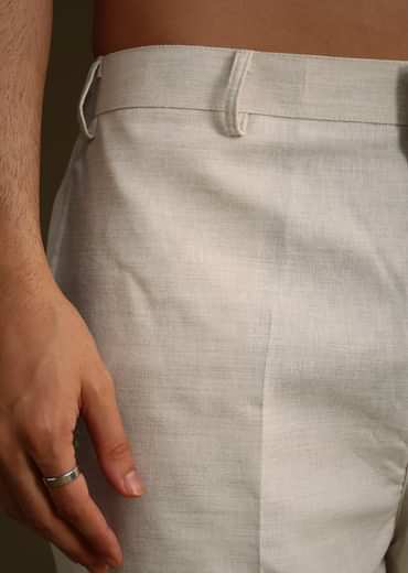 Off White Linen Kurta Set With Resham And Sequin Work