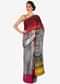 Off white, red and yellow shaded saree in print and kundan work only on Kalki