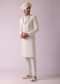 Off White Thread Embroidered Sherwani Set In Georgette