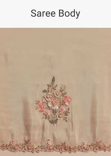 Off White Tissue Saree With Cutdana And Stone Work