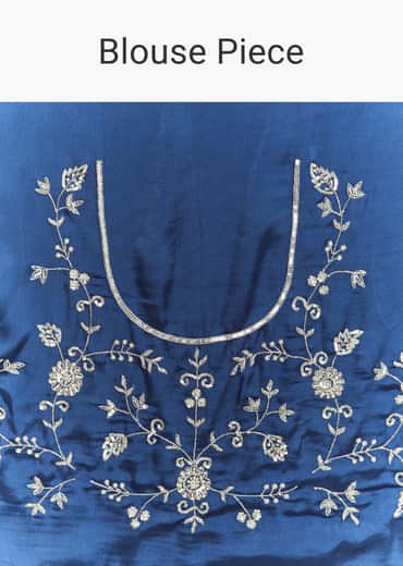 Ombre Blue Satin Bridesmaid Lehenga With Heavy Embroidery