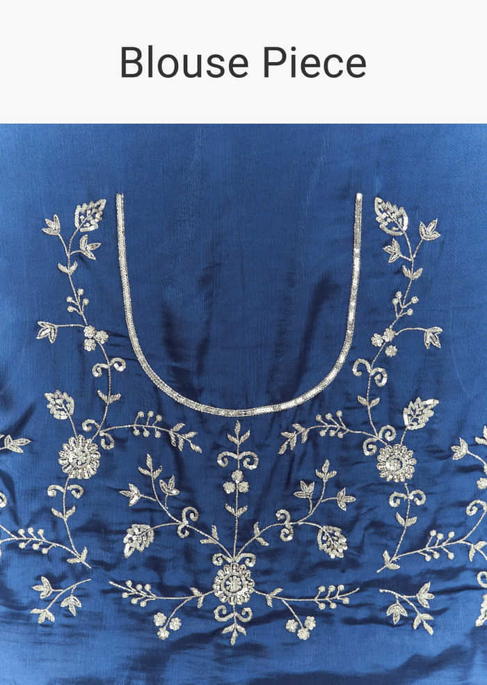 Ombre Blue Satin Bridesmaid Lehenga With Heavy Embroidery