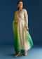 Ombre Chanderi Angrakha Style Anarkali Suit With Ombre Dupatta
