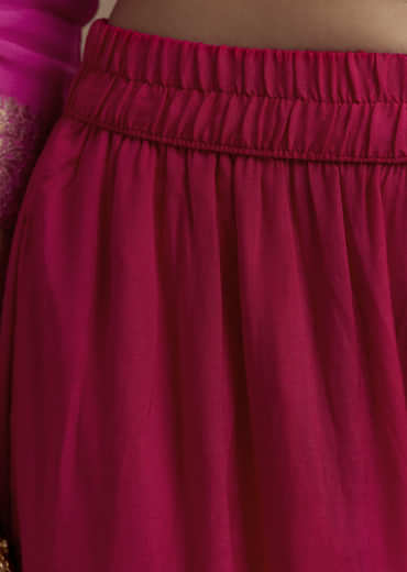 Ombre Pink Jacquard Weave Kurta Set