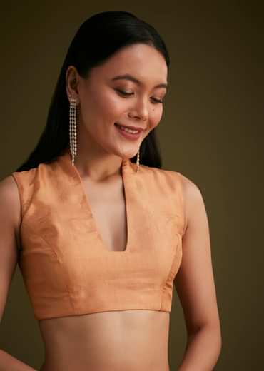 Ombre Orange Jacquard Saree With Cutdana And Stone Embroidery
