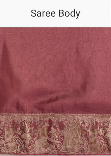 Onion Pink Dola Silk Saree With Zari Motifs Pallu