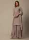 Onion Pink Chiffon Sharara Set With Sequin Embroidery