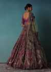 Onion Pink Heavily Embroidered Bridal Lehenga Set