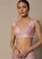 Onion Pink Tissue Saree With Cutdana Work And Unstitched Blouse Piece