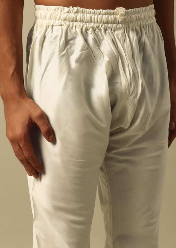 Opulent Beige Banarasi Silk Sherwani