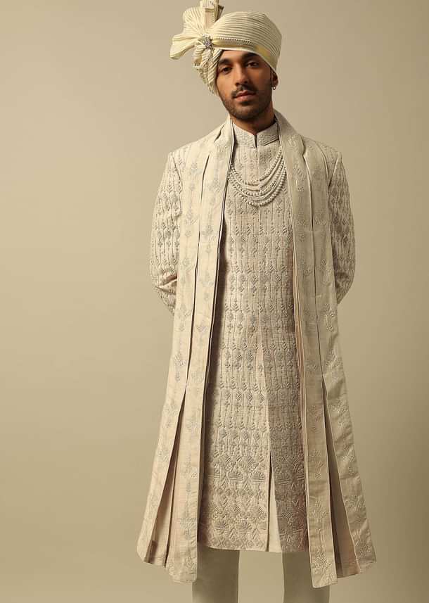 Opulent Gold Embroidered Sherwani Set