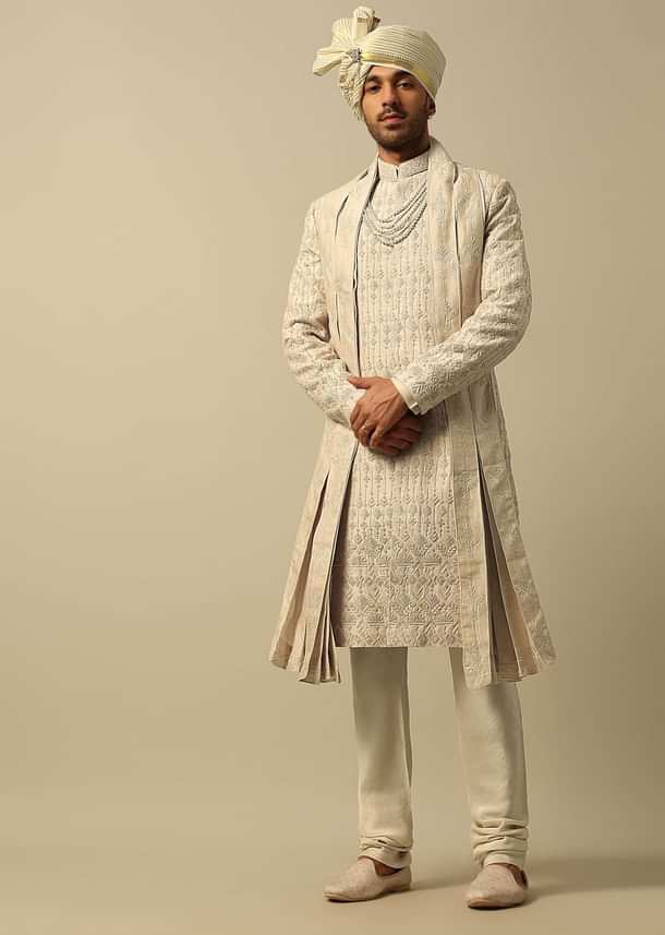 Opulent Gold Embroidered Sherwani Set