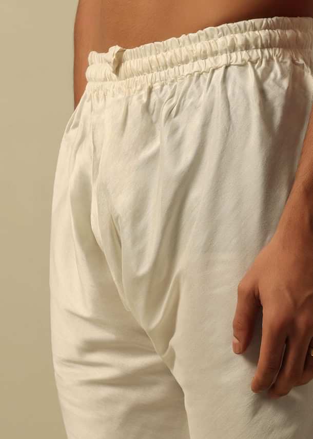 Opulent White Raw Silk Sherwani