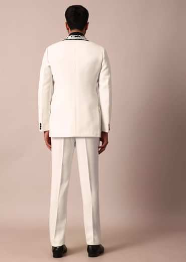 Opulent White Stylish Tuxedo For Men