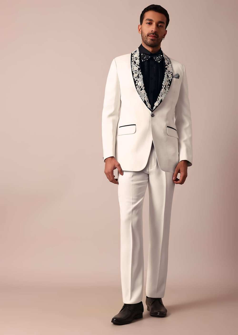Opulent White Stylish Tuxedo For Men