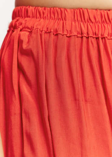 Orange Floral Chiffon Anarkali Kurta Set With Dupatta