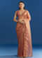 Orange Organza Tissue Saree With Sparkling Scallop Border
