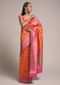 Orange Saree In Silk With Woven Bandhani And Mesh Design And Contrasting Magenta Border Online - Kalki Fashion