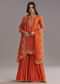 Orange Silk Sharara Set With Cut Dana and Sequins Work and Organza Dupatta