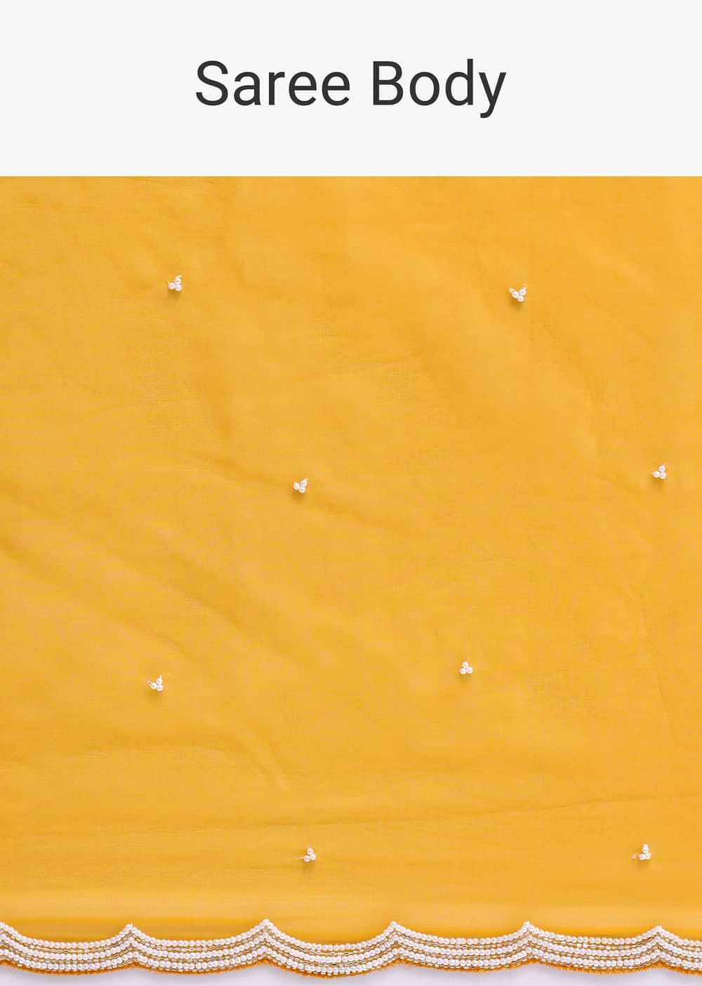 Orange 3D Sequin Organza Saree With Unstitched Blouse