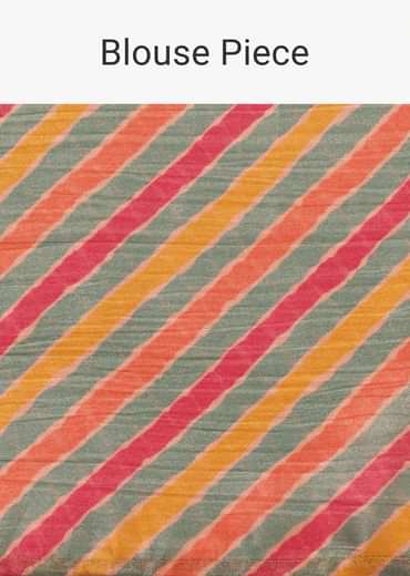 Orange Abstract Printed Crush Saree