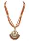 Orange And Gold Kundal Long Necklace Set