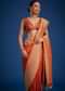 Orange Dola Silk Saree With Zari Border And Pallu
