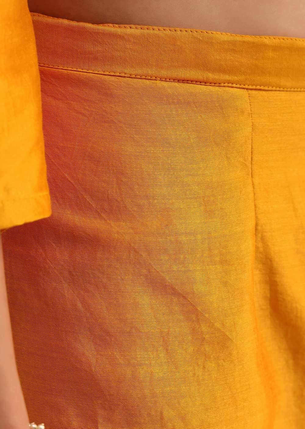 Orange Embroidered Chanderi Anarkali Set With Bandhani And Leheriya Dupatta